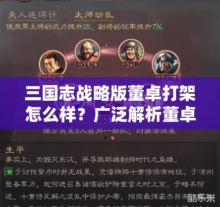 三国志战略版董卓打架怎么样？广泛解析董卓战斗表现