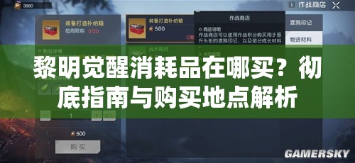 黎明觉醒消耗品在哪买？彻底指南与购买地点解析